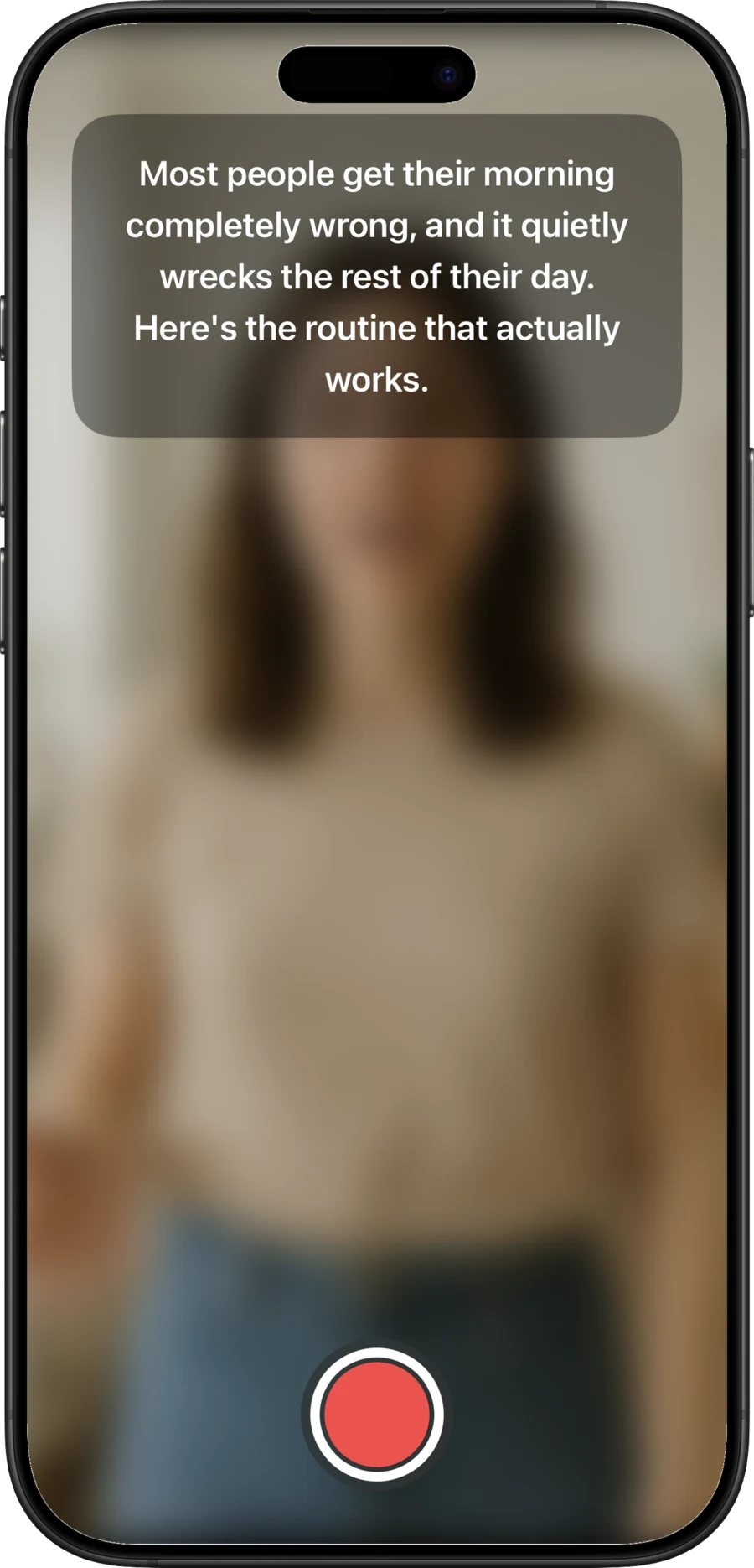 The built-in teleprompter over the camera